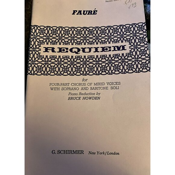 Gabriel Fauré Requiem Sheet Music For Four-Part Chorus Mixed Voices Piano reduc - Picture 1 of 9